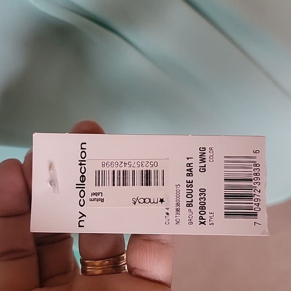 Seafoam green blouse by NY collection. Size small. - Picture 5 of 8